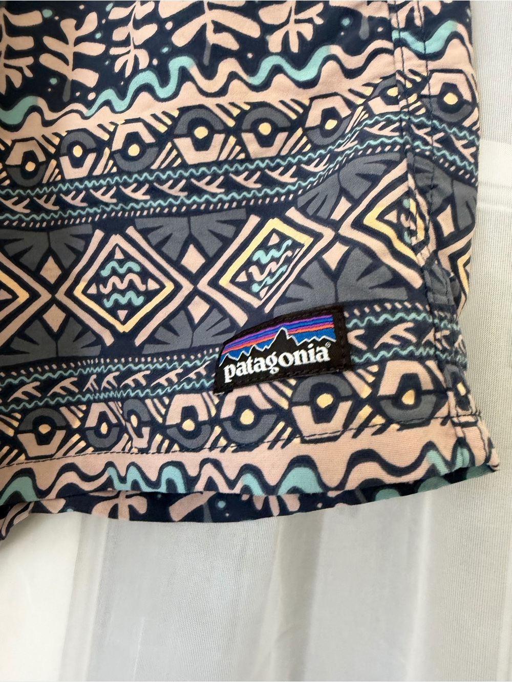 Patagonia Baggies Shorts in Mangrove Tiki Tidepool Blue Size XXL - Picture 2 of 7